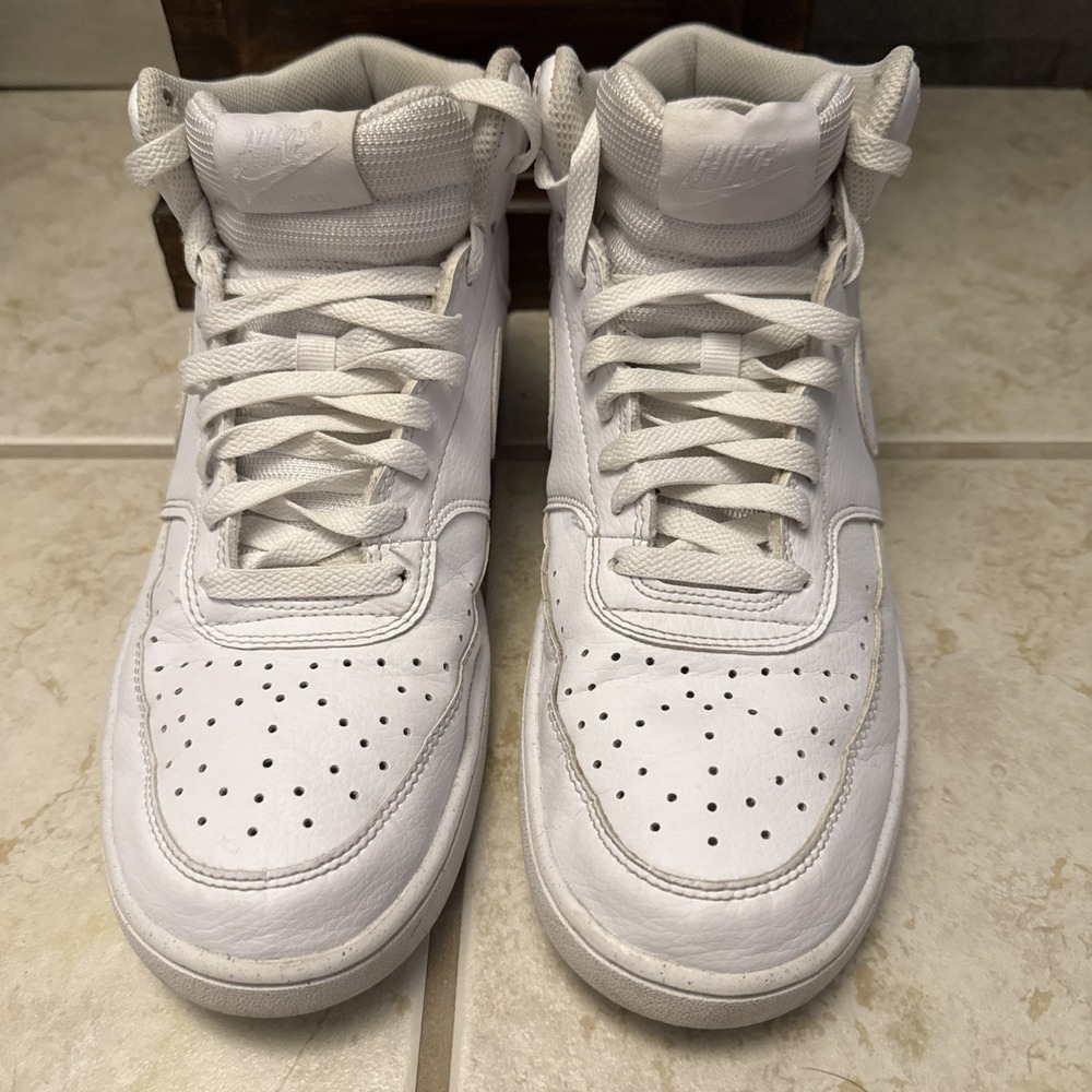 Nike Court Vision Mid Mens Size 9.5 White Athletic Shoes Sneakers